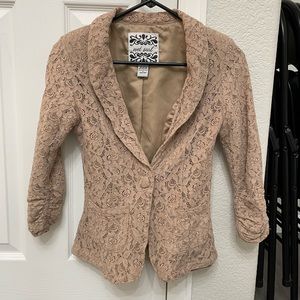 Beige lace blazer